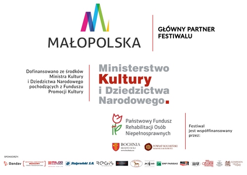 Plakat z opisem głównego partnera festiwalu, Ministerstwa Kultury i Dziedzictwa Narodowego