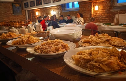 Pierogi na talerzach.