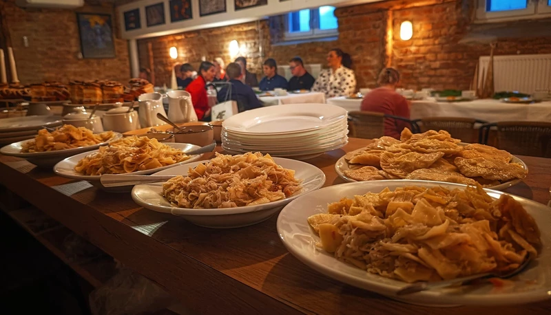 Pierogi na talerzach.