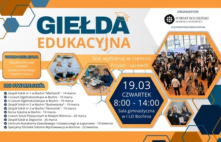 Informacje o giełdzie edukacyjnej dla ósmoklasistów.